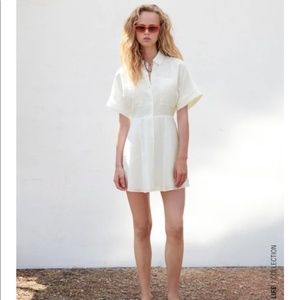 Zara off white  Short Shirt Dress